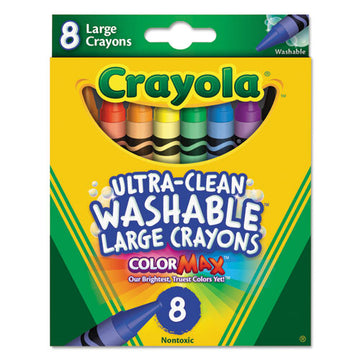 Crayola® Ultra-clean Washable Crayons, Large, 8 Colors-box freeshipping - TVN Wholesale